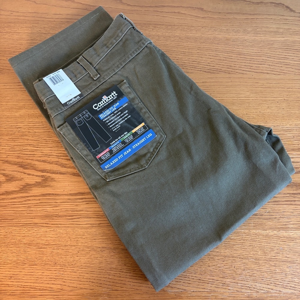 Carhartt B161 BRK Relaxed Fit Straight Leg Jean Bark Brown Mens 42x30 NWT